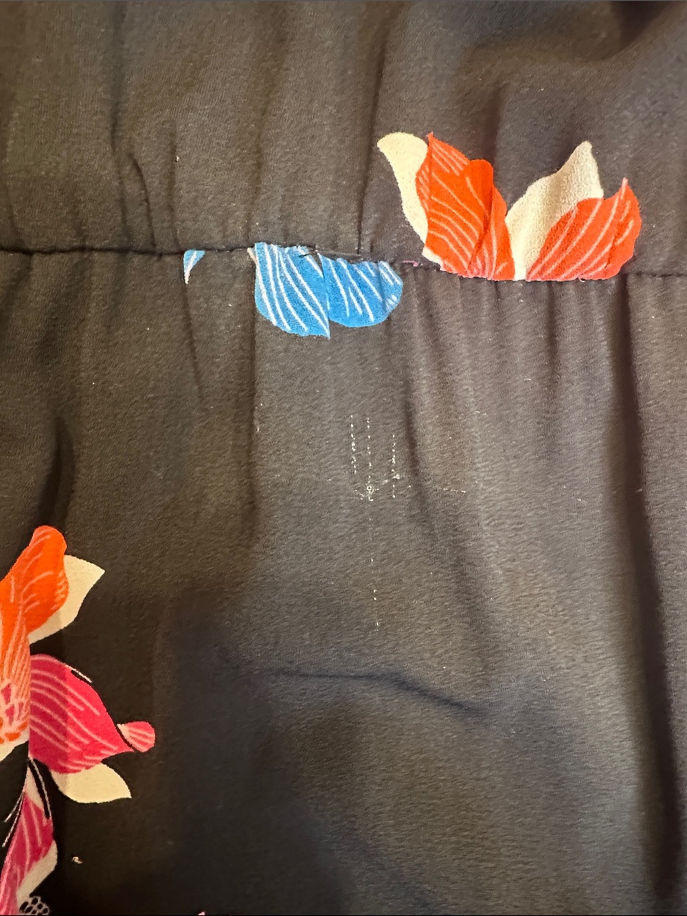 A New Day Black Floral V-Neck Bell Sleeve Dress with Pink, Blue & Orange Blooms - Picture 2 of 2